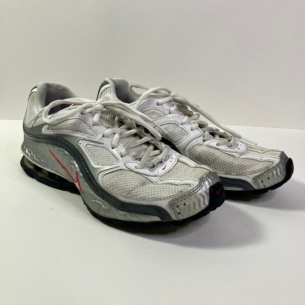 Nike Womens Reax Run 5 Size 8.5 Athletic Running Shoes White Metallic 407987-116